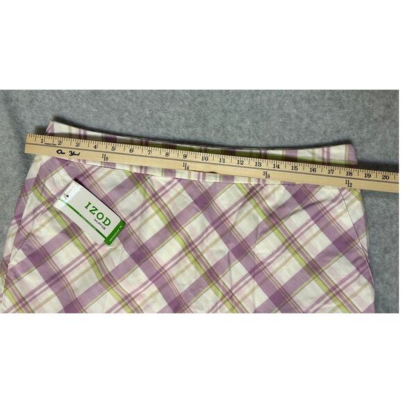 IZOD XFG Golf Skort Mauve Green & White Plaid Womens Size 12 - Picture 6 of 9